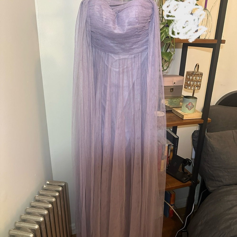 Jenny Yoo Convertible Lavender Strapless Bridesmaids Dress - Size 2